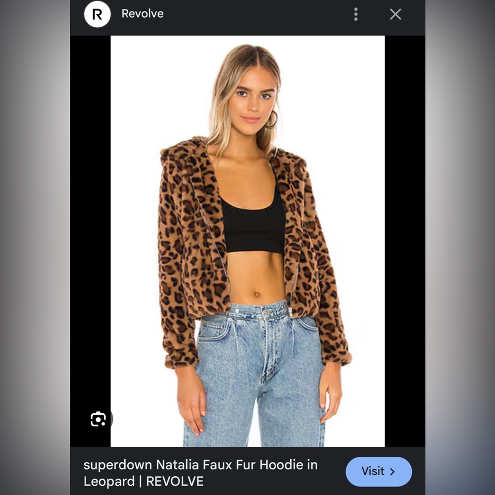 Revolve Faux Fur Hoodie in Leopard